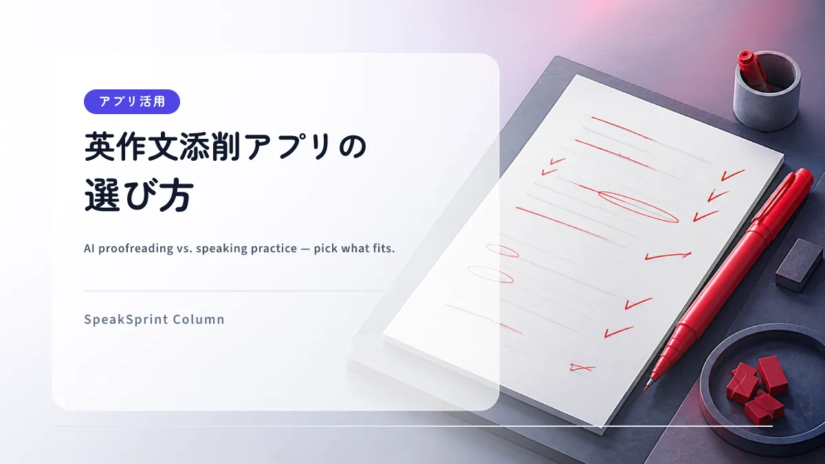 英作文添削アプリの選び方｜AI添削とスピーキング練習の違い